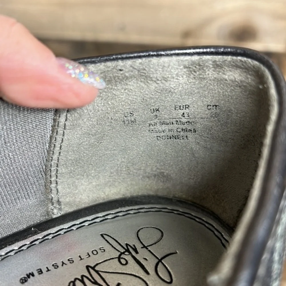 LifeStride Dallas Faux Leather Slip-on Croc Embossed Comfort Loafer Pewter Sz 11